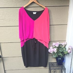 London Times Woman Wrinkle Resistant Color Block Dress 20w